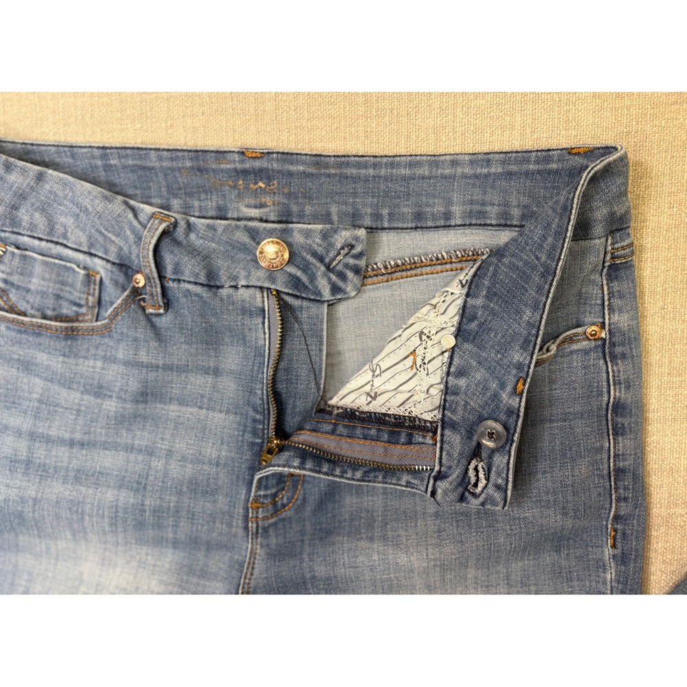Seven7 Women Medium Wash Distressed High Rise Skinny Jeans Size 16 - Picture 10 of 15